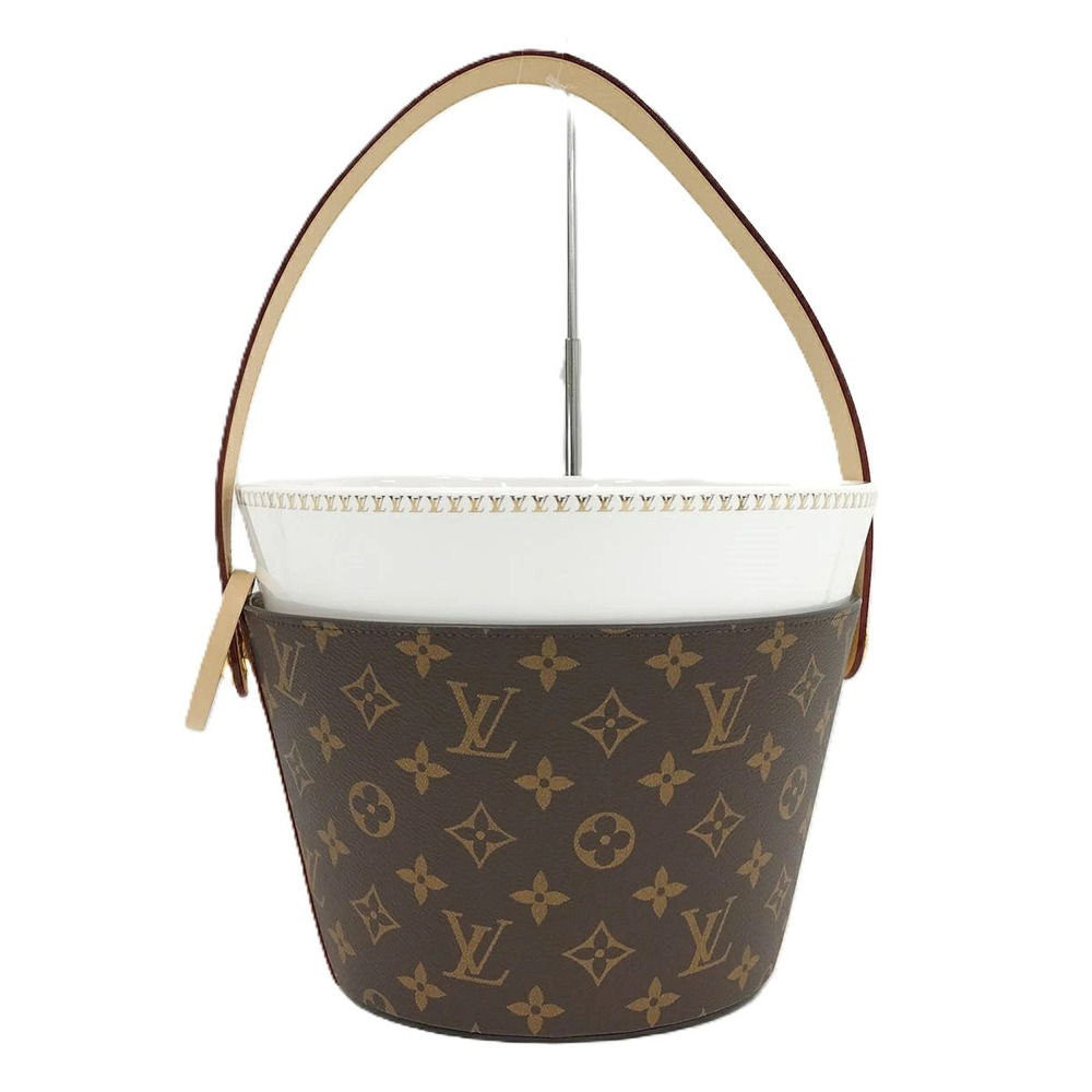 Louis Vuitton Cooler Bucket Handbag Monogram Brown White